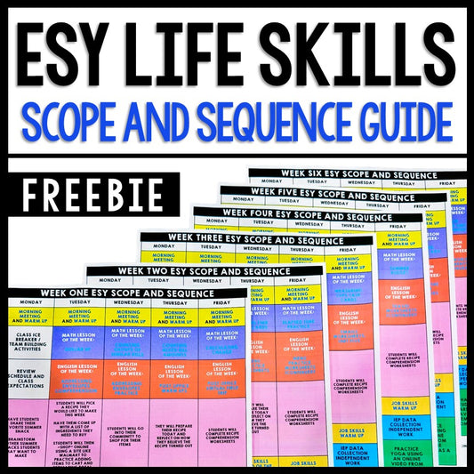 ESY Scope and Sequence Guides for a Life Skills Classroom