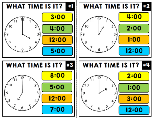 Life Skills - Task Cards - Telling Time - Special Education - Unit One