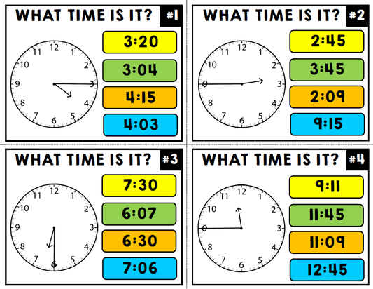 Life Skills - Task Cards - Telling Time - Special Education - Unit Two