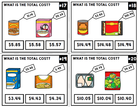 Life Skills - Task Cards - Shopping - Money - Calculating Totals