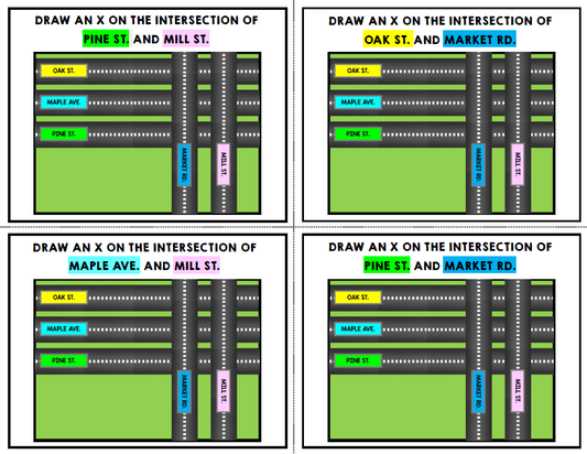 Life Skills - Task Cards - Map Skills Special Education - Road Intersections