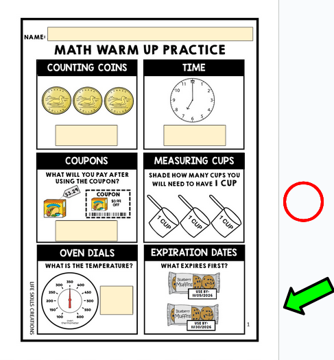 CANADIAN Math Warm Up - Life Skills - Daily Work - GOOGLE Bundle