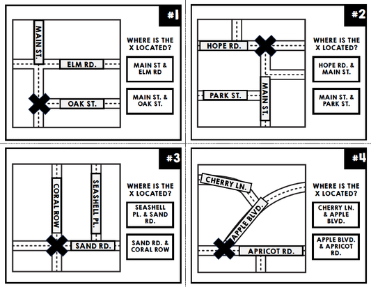 Life Skills Reading - Road Intersections Task Cards