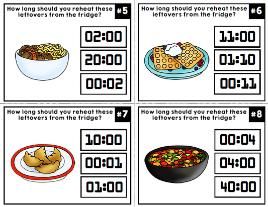 Life Skills Task Cards - Cooking - Using a Microwave - Recipe - Food Prep