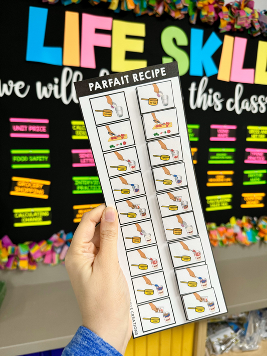 Life Skills Visual Recipe and Task Analysis - Yogurt Parfait