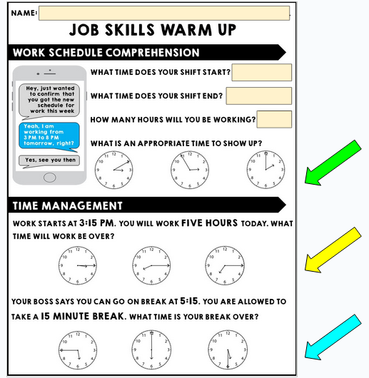 CANADIAN Job Skills - Life Skills Warm Ups - Vocational Skills - BUNDLE # 2 (Copy)