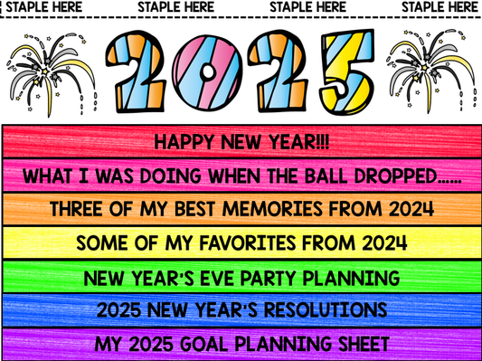 2025 New Year's Resolutions - Interactive Notebook - Reading Writing - Flip Book