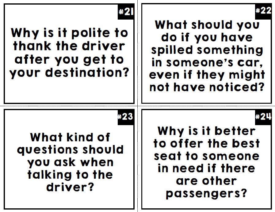 Life Skills Reading - Rideshare App Task Cards