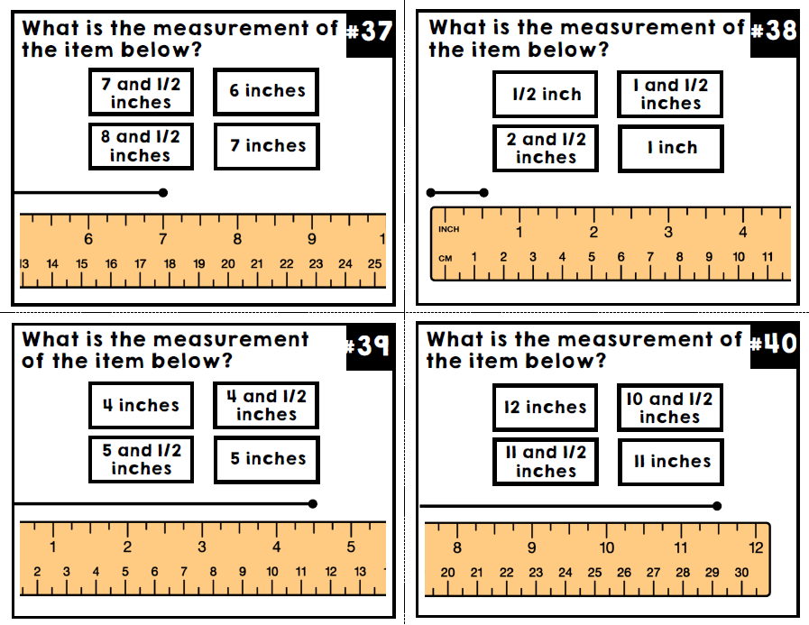 Measurement - Life Skills - Special Education - Math - Task Cards - Unit 1