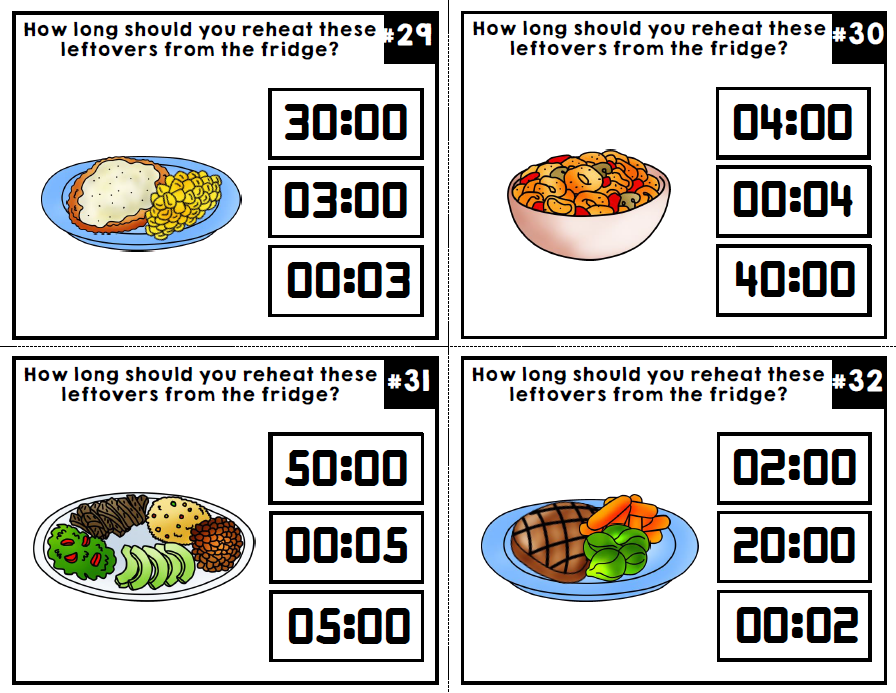 Life Skills Task Cards - Cooking - Using a Microwave - Recipe - Food Prep