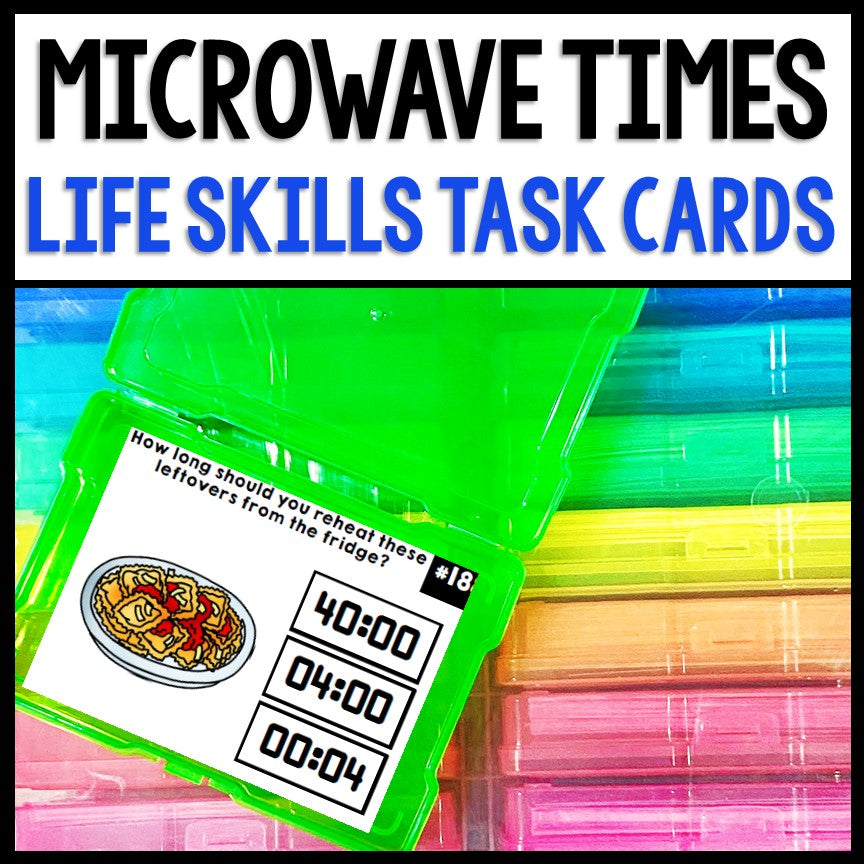 Life Skills Task Cards - Cooking - Using a Microwave - Recipe - Food Prep