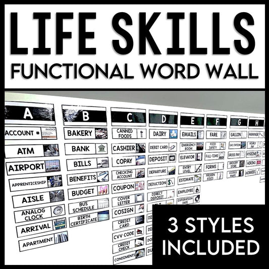 Life Skills Word Wall Bulletin Board - Classroom Decor - Special Education