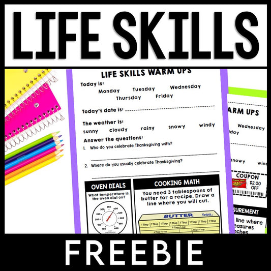 Life Skills Warm Up FREEBIE - Morning Work - Special Education