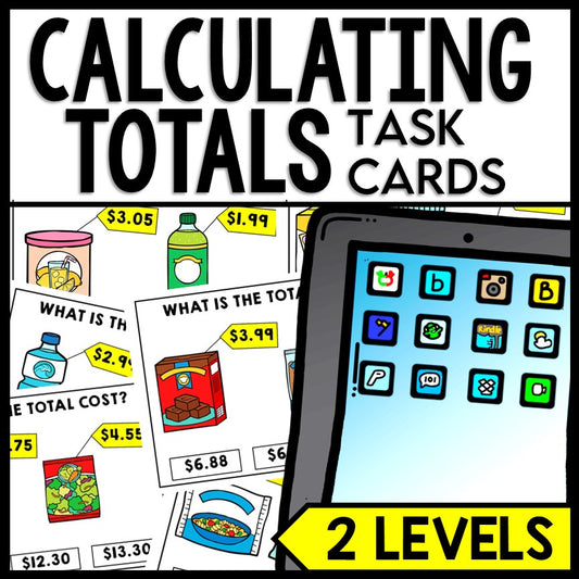 Life Skills - Task Cards - Shopping - Money - Calculating Totals - GOOGLE