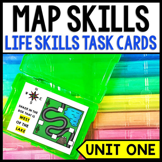 Life Skills - Task Cards - Map Skills Special Education - Road Intersections