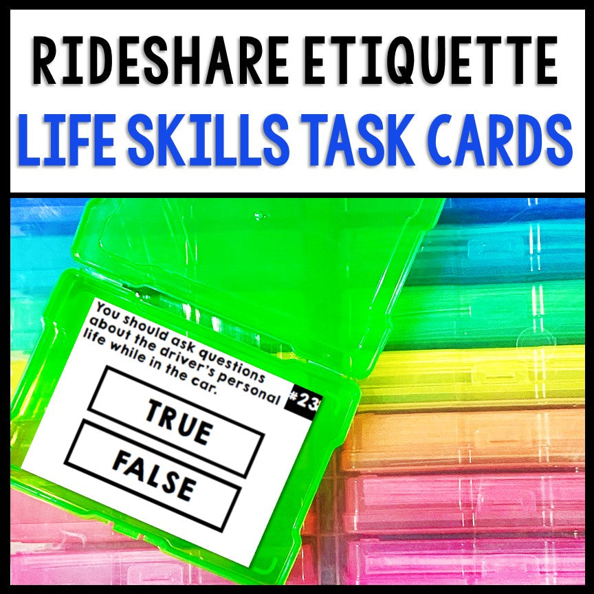 Life Skills Reading - Rideshare App Task Cards