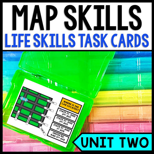 Life Skills - Task Cards - Map Skills Special Education - Road Intersections