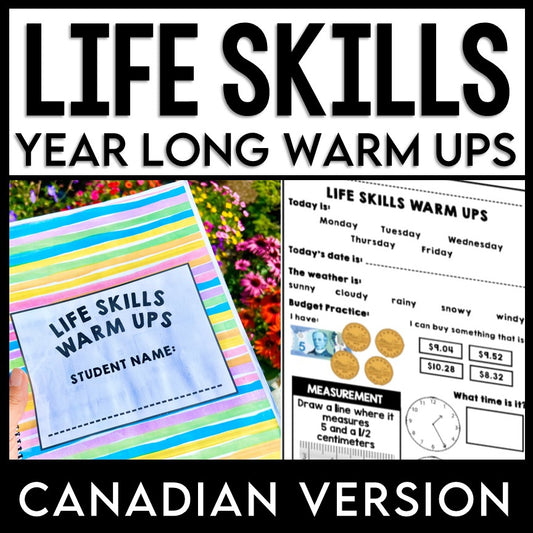 CANADIAN - Life Skills Warm Ups: WHOLE YEAR BUNDLE - Special Education