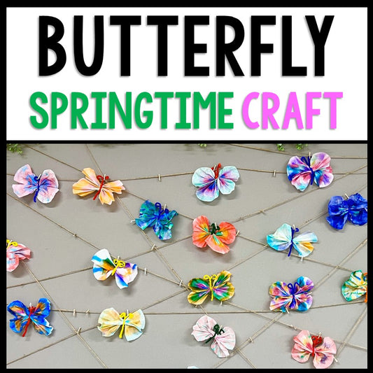 Spring Art - Coffee Filter Butterfly Craft - Reading Comprehension