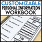 Personal Information Workbook for Life Skills