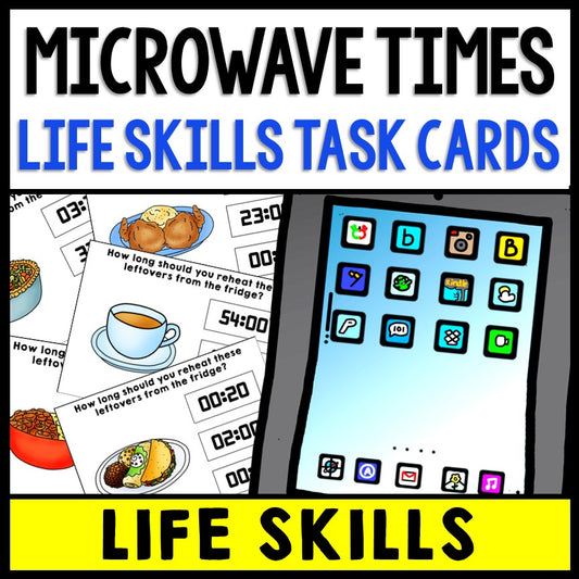 Life Skills Task Cards - Cooking - Using a Microwave - Recipe - GOOGLE