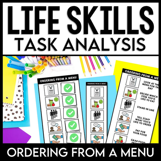 Life Skills Visual - Task Analysis - Ordering From a Menu - Special Education
