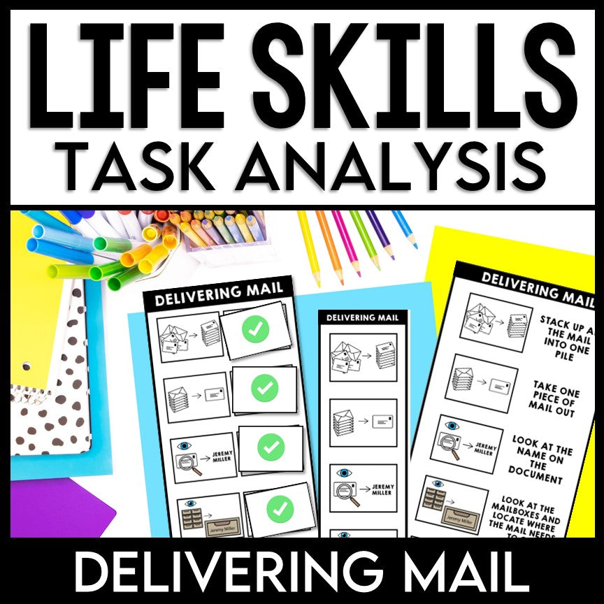 Life Skills - Visual Task Analysis - Delivering Mail - Special Education