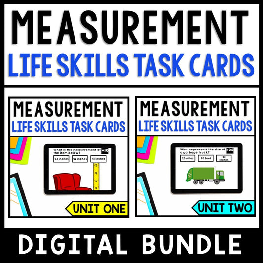 Measurement - Life Skills - Special Education Math - DIGITAL Task Cards - GOOGLE