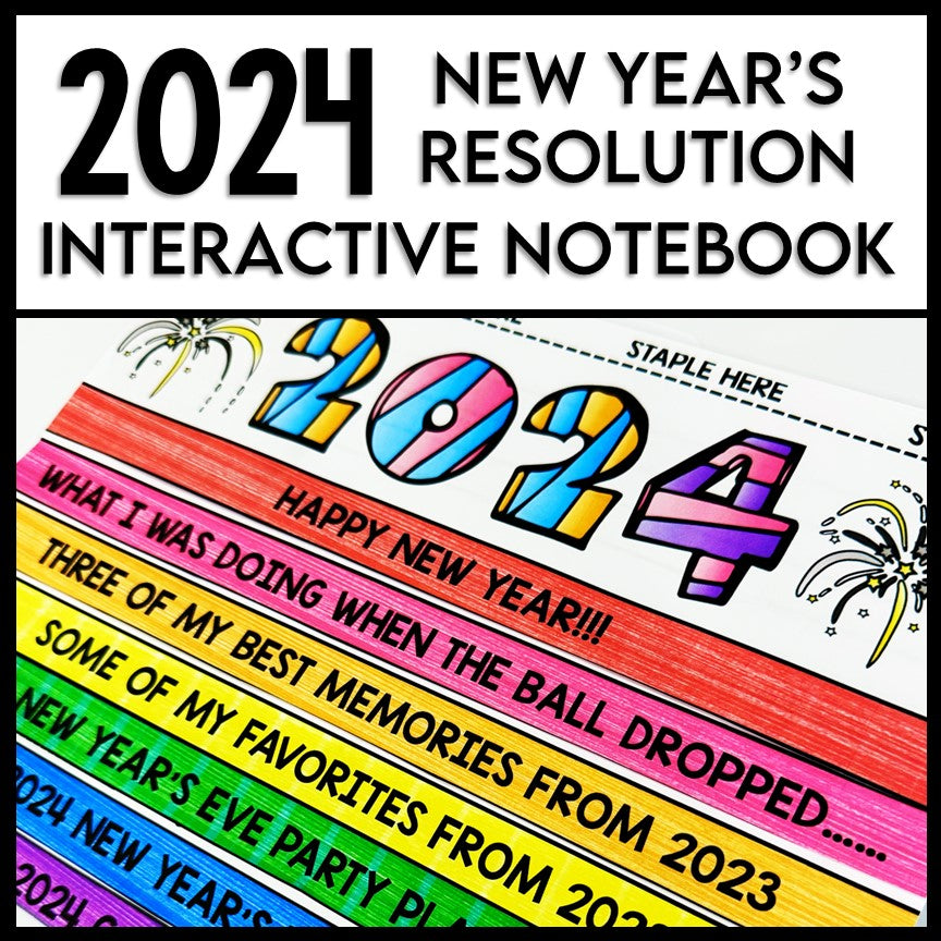 2024 New Year's Resolutions - Interactive Notebook - Reading Writing - Flip Book