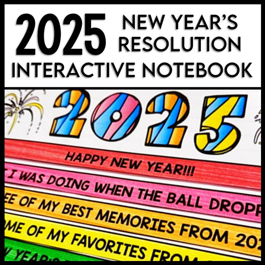 2025 New Year's Resolutions - Interactive Notebook - Reading Writing - Flip Book