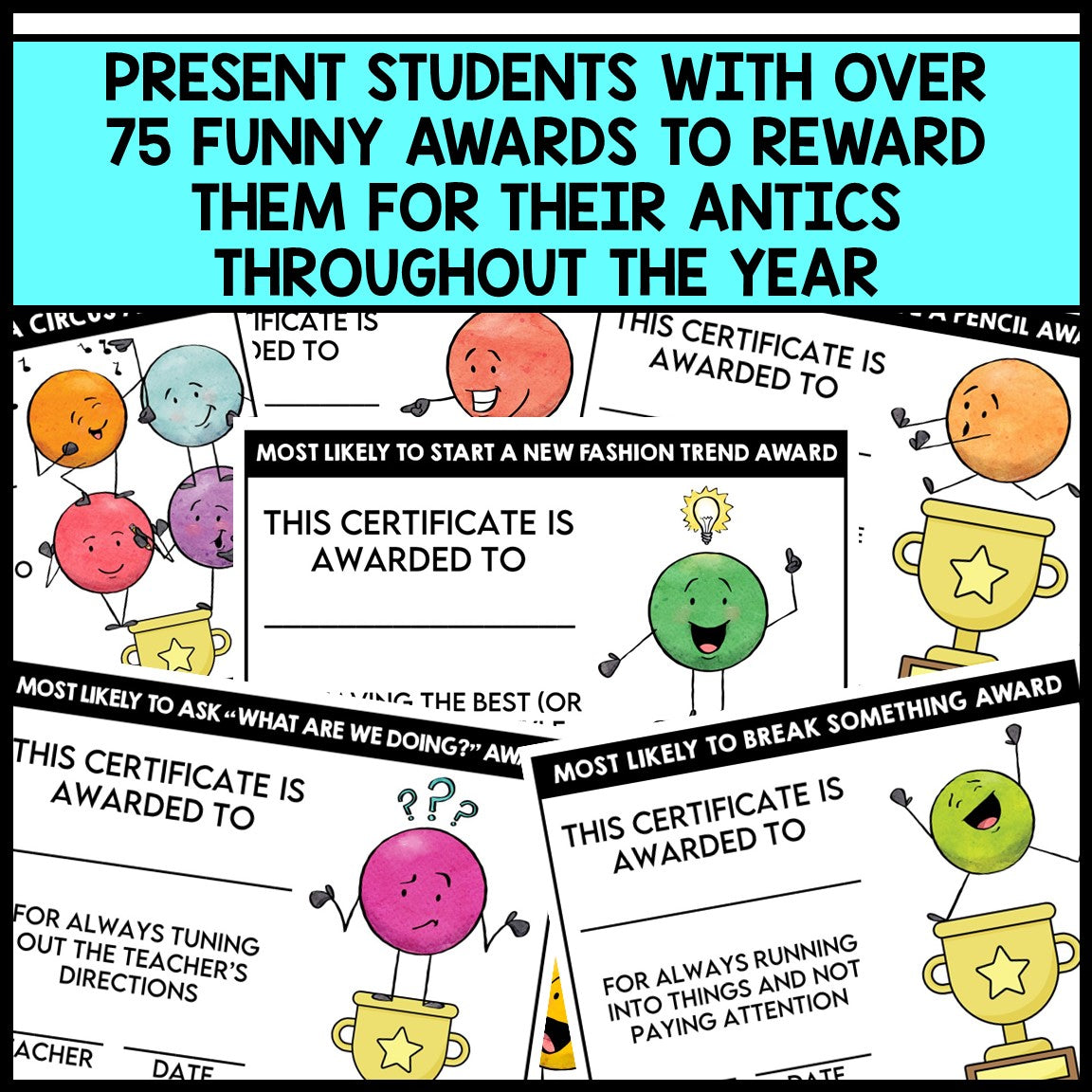 Funny - End of Year Awards - Editable and Autofill