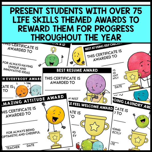 Life Skills - End of Year Awards - Editable and Autofill