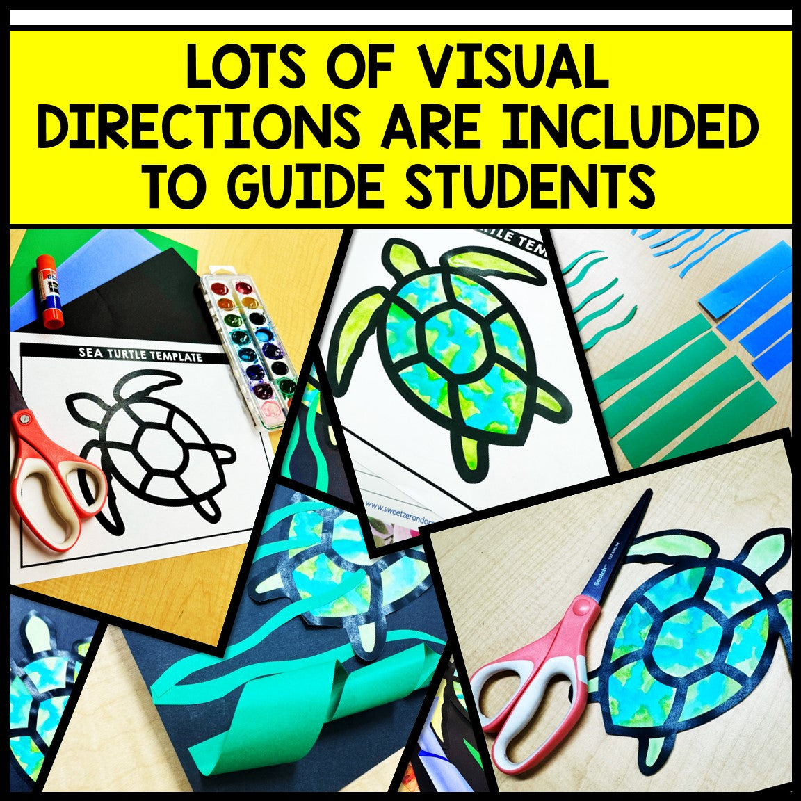 Summer Art - Sea Turtle Under the Sea Ocean Craft - Reading Comprehension