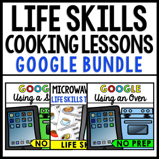 Life Skills - Task Cards - Cooking - Recipe - Food Prep - GOOGLE BUNDLE