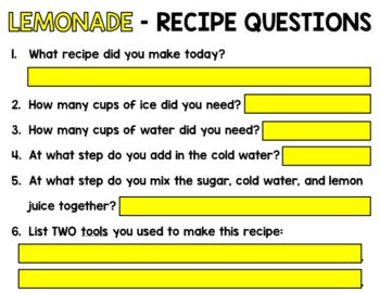 Visual Recipes - Life Skills - GOOGLE - Lemonade - Autism - Summer - Cooking