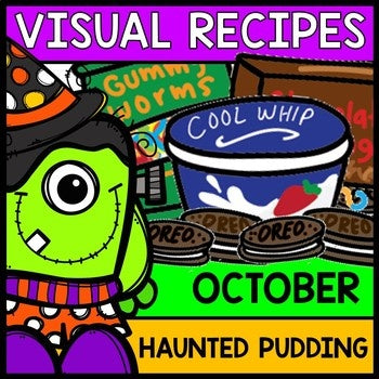 Visual Recipes - Life Skills - Haunted Pudding Cup -Autism - Halloween - Cooking