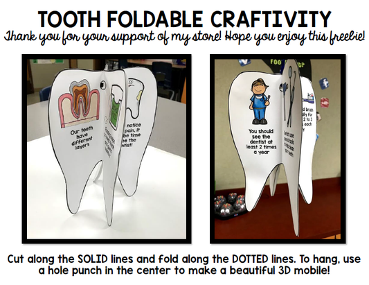 Dental Health - Craft - 3D Mobile - Teeth Craftivity