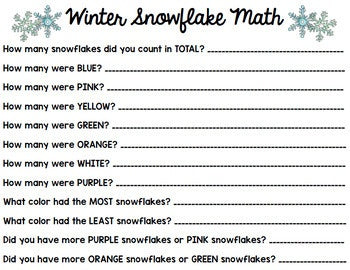 Winter Math - Special Education - Life Skills - Print & Go Worksheets