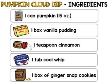 Visual Recipes - Life Skills - GOOGLE - Pumpkin Dip - Autism - Fall - Cooking