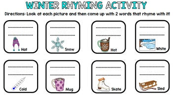 Winter Literacy - Special Education - Life Skills - Print & Go - Reading