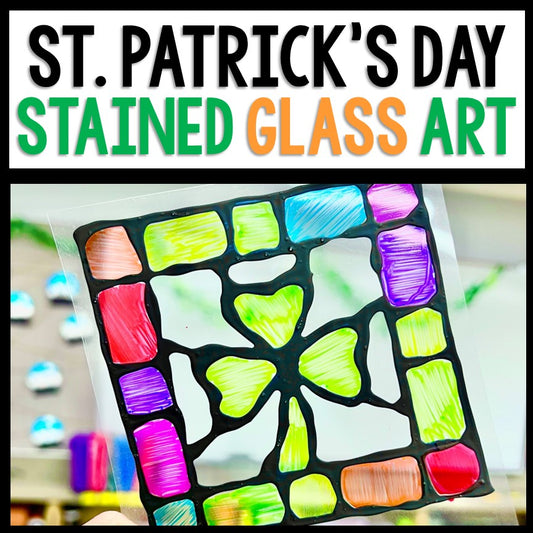 St. Patrick's Day Art - Stained Glass Directed Drawing - Reading Comprehension