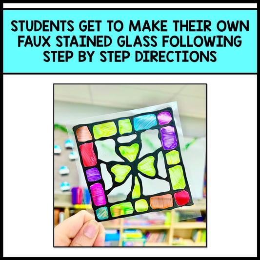 St. Patrick's Day Art - Stained Glass Directed Drawing - Reading Comprehension