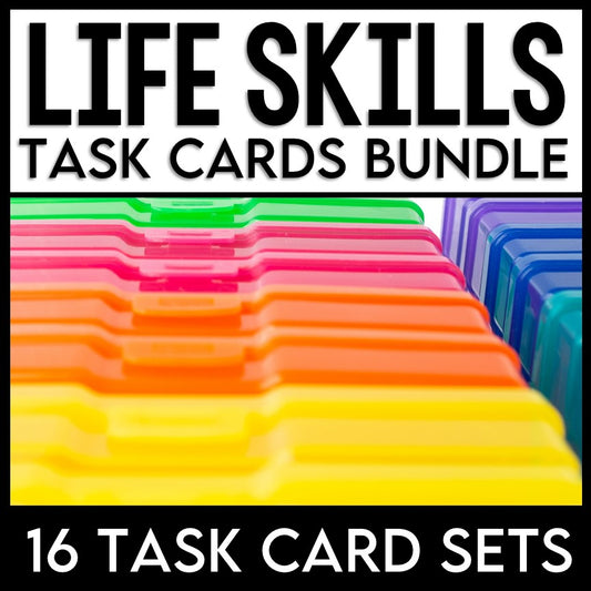 Life Skills - Task Cards Bundle - Cooking - Reading - Math - Money