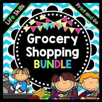 Life Skills - Grocery Shopping - Reading - Writing - Math BUNDLE