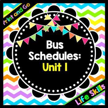 Life Skills Reading, Time and Math: Bus Schedule Vocabulary - Unit 1