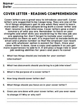 Life Skills Reading, Writing, and Jobs: Cover Letters - Step by Step!