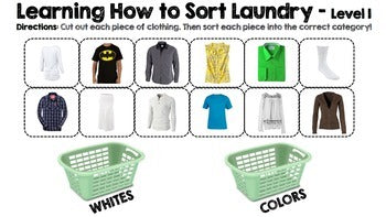 Life Skills Reading and Writing: How to Do Laundry - Sorting Clothes