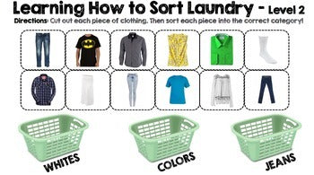 Life Skills Reading and Writing: How to Do Laundry - Sorting Clothes