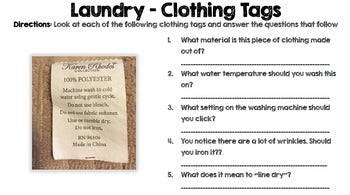 Life Skills Reading and Writing: How to Do Laundry - Ultimate Bundle