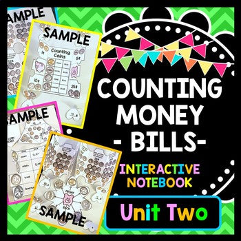 Life Skills Money and Math - INTERACTIVE NOTEBOOK For Counting Bills UNIT TWO